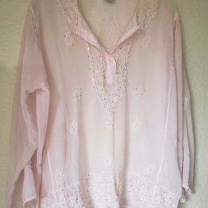 Pale Pink Sequined Blouse